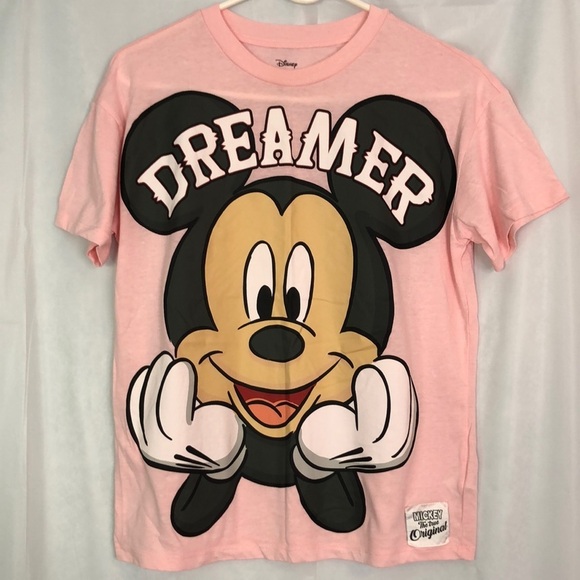 Disney Mickey Mouse DREAMER Short Sleeve T-Shirt Pink Size M - Picture 3 of 9